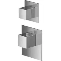 Hotbath Mate Afbouwdeel High Flow Met 1 Stopkraan Vierkant Chroom