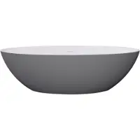 Best design Vrijstaand Ligbad New Stone Dicolor 180x85x52 cm Solid Surface Grijs / Mat Wit