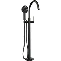 Brauer Black Edition vrijstaande badmengkraan met 3 standen handdouche zwart mat