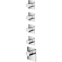 Hotbath Mate Afbouwdeel High Flow 4 Stopkranen Vierkant Geborsteld Nikkel