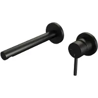 Brauer Black Edition ColdStart wastafelkraan inbouw rechte uitloop en rozetten model A1 zwart mat