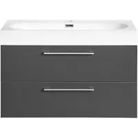 Differnz Badkamermeubelset somero met keramiek wastafel 60 cm antraciet