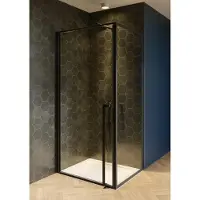 Riho Lucid 201 Douchecabine Zij-instap 80x90cm Zwart Profiel - Veiligheidsglas - Douche, Douchecabines - 8714148594735