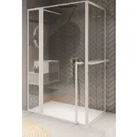 Riho Douchecabine Lucid XL GD203 Omkeerbaar Verstelbaar Aluminium 200x130x80 cm Mat Zwart