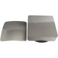 Wiesbaden Set knop/plug badoverloopcomb. +vulfunctie vierkant geborsteld staal