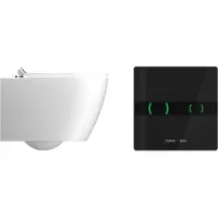 Ipee Wandcloset t5 230v premium rimless incl softclose zitting infrarood sensor zwart wit