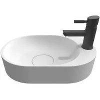 Riho Waskom Essence Ovaal Met Kraangat 48x32 cm Mat Wit