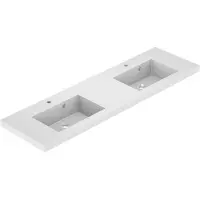 Allibert Dubbele Wastafel Kole - Polybeton - Glanzend - Wit - 160,2cm