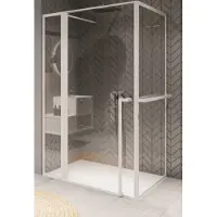 Riho Douchecabine Lucid XL GD203 Omkeerbaar Verstelbaar Aluminium 200x110x90 cm Mat Zwart