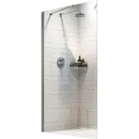 Sealskin Douchewand hooked omkeerbaar 90x200 cm zilver