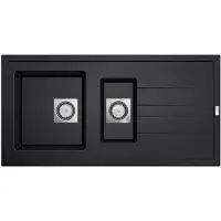Van Marcke GO Inbouw spoelbak uitstortgootsteen molto 98x50 cm polyester zwart