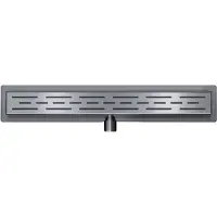 Wiesbaden Douchegoot met flens 80x7 cm 6.7 cm diep gunmetal