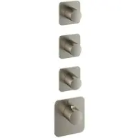 Hotbath Thermostaat gal high flow met 3 stopkranen geborsteld nikkel pvd