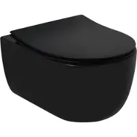 Plieger Kansas Compact randloos toilet met softclose & quick release slimme zitting matzwart