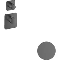 Hotbath Gal High Flow inbouwthermostaat met 1 stopkraan afbouwdeel geborsteld gunmetal PVD