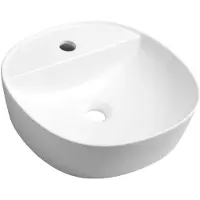 Sapho Lugano aanrecht keramische wastafel Ø 40 cm, wit