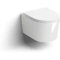 Clou inbe 1 wandtoilet 48 cm incl zitting met deksel soft closing en quick release systeem glanzend wit keramiek 36.5x48x38.1 cm