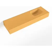 Mondiaz lex ocher vrijhangende solid surface wastafel 100 cm. Positie wasbak rechts
