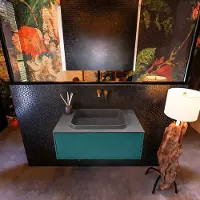 Mondiaz Erin 80cm badmeubel Smag met 1 lade en donkergrijze wastafel midden zonder kraangaten