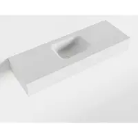 Mondiaz LEX Talc vrijhangende solid surface wastafel 90cm. Positie wasbak midden