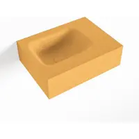 Mondiaz LEX Ocher vrijhangende solid surface wastafel 40cm. Positie wasbak links