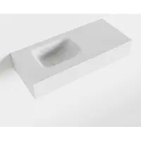 Mondiaz LEX Talc vrijhangende solid surface wastafel 70cm. Positie wasbak links
