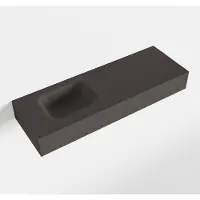 Mondiaz lex dark_grey vrijhangende solid surface wastafel 90 cm. Positie wasbak links