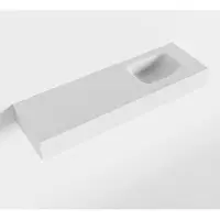 Mondiaz LEX Talc vrijhangende solid surface wastafel 100cm. Positie wasbak rechts