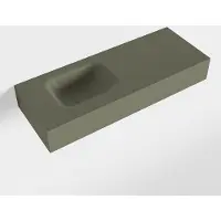 Mondiaz LEX Army vrijhangende solid surface wastafel 80cm. Positie wasbak links