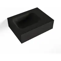 Mondiaz lex urban vrijhangende solid surface wastafel 40 cm. Positie wasbak links