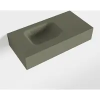 Mondiaz lex army vrijhangende solid surface wastafel 60 cm. Positie wasbak links