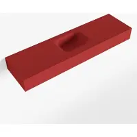 Mondiaz LEX Fire vrijhangende solid surface wastafel 110cm. Positie wasbak midden