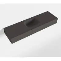 Mondiaz lex dark_grey vrijhangende solid surface wastafel 100 cm. Positie wasbak midden