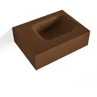 Mondiaz LEX Rust vrijhangende solid surface wastafel 40cm. Positie wasbak rechts
