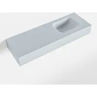 Mondiaz LEX Clay vrijhangende solid surface wastafel 90cm. Positie wasbak rechts