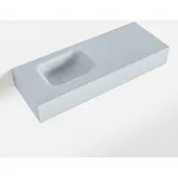 Mondiaz LEX Clay vrijhangende solid surface wastafel 80cm. Positie wasbak links
