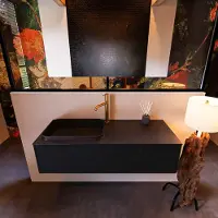 Mondiaz Badkamermeubelset Erin 120 cm met 1 Lade met RIDGE Wastafel Links Urban met 1 kraangat Greeploos Mat Urban