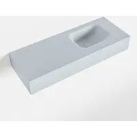 Mondiaz lex clay vrijhangende solid surface wastafel 80 cm. Positie wasbak rechts
