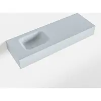 Mondiaz LEX Clay vrijhangende solid surface wastafel 90cm. Positie wasbak links