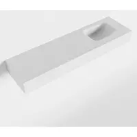 Mondiaz LEX Talc vrijhangende solid surface wastafel 110cm. Positie wasbak rechts