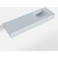 Mondiaz LEX Clay vrijhangende solid surface wastafel 100cm. Positie wasbak rechts