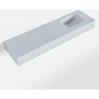 Mondiaz LEX Clay vrijhangende solid surface wastafel 110cm. Positie wasbak rechts