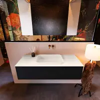 Mondiaz Erin 120cm badmeubel Urban met 1 lade en beige wastafel midden zonder kraangaten