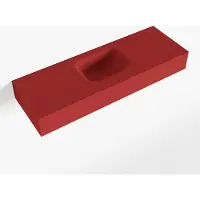 Mondiaz lex fire vrijhangende solid surface wastafel 90 cm. Positie wasbak midden