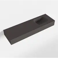 Mondiaz lex dark_grey vrijhangende solid surface wastafel 100 cm. Positie wasbak rechts