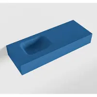 Mondiaz lex jeans vrijhangende solid surface wastafel 80 cm. Positie wasbak links