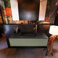Mondiaz Badkamermeubelset erin 120 cm met 1 lade met ridge wastafel midden urban met 1 kraangat greeploos mat army