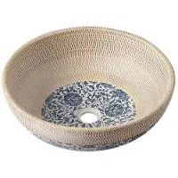 Sapho Waskom Priori Rond 42x15 cm Keramiek Decor Beige / Blauw