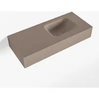 Mondiaz LEX Smoke vrijhangende solid surface wastafel 70cm. Positie wasbak rechts