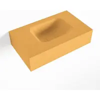 Mondiaz LEX Ocher vrijhangende solid surface wastafel 50cm. Positie wasbak rechts